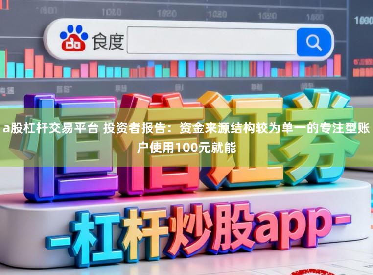 a股杠杆交易平台 投资者报告：资金来源结构较为单一的专注型账户使用100元就能